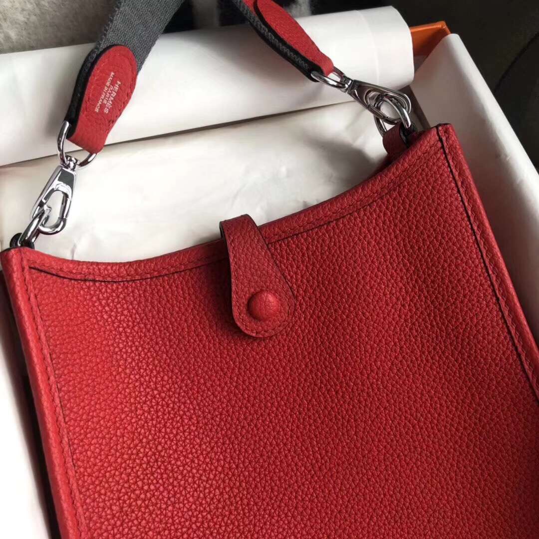 에르메스 미니 에블린16 부겐빌리에 은장 토고가죽